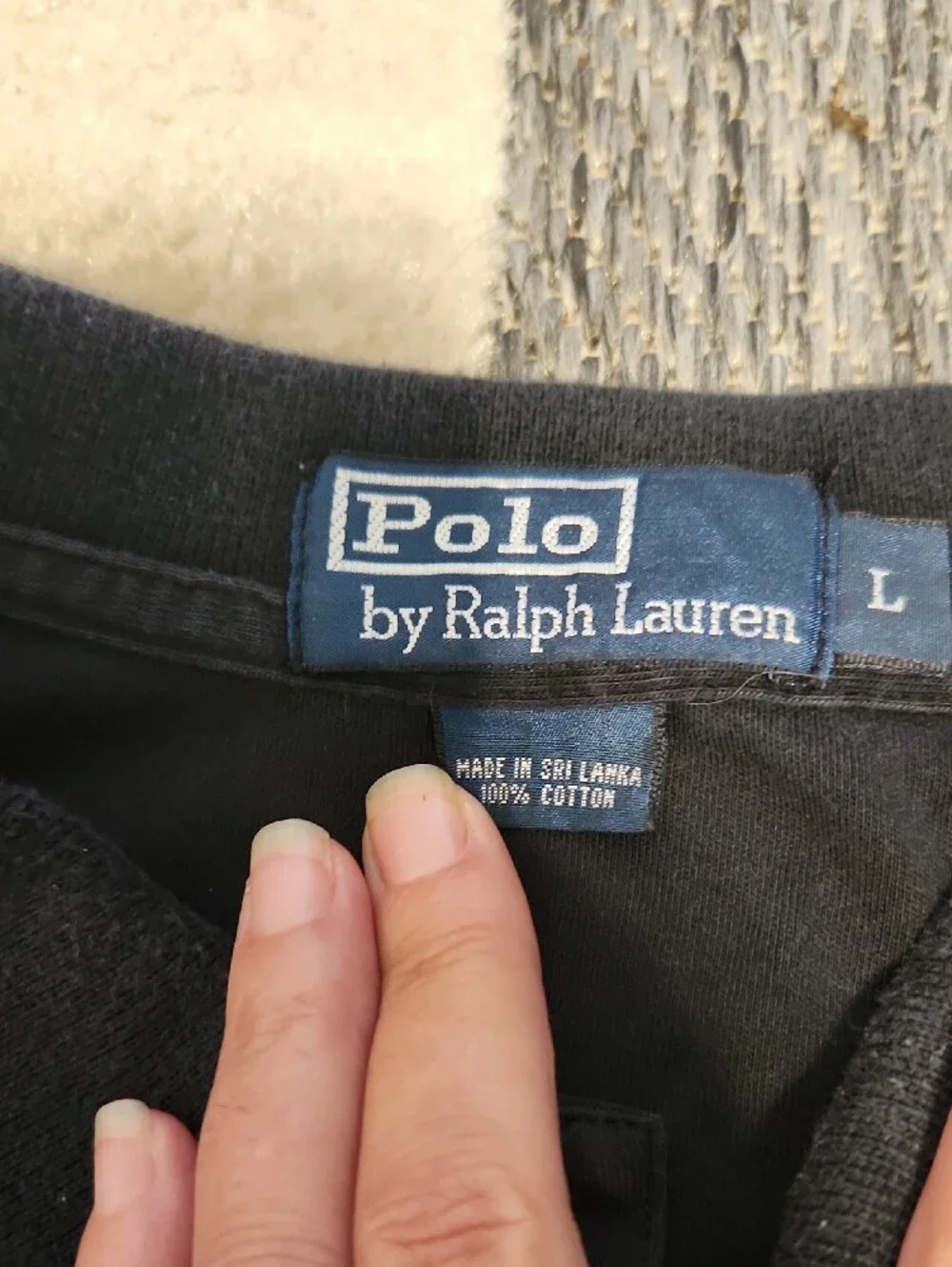 Polo by Ralph Lauren Black Long-Sleeve Polo with Red Pony Logo